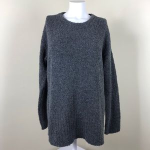 Pure Jill Gray Wool Blend Knit Oversize Sweater